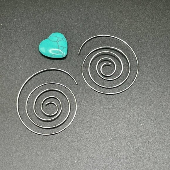 Silver Tone Multi Spiral Earrings in Silver #1242silver - Picture 6 of 8